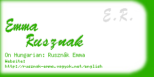 emma rusznak business card