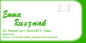 emma rusznak business card